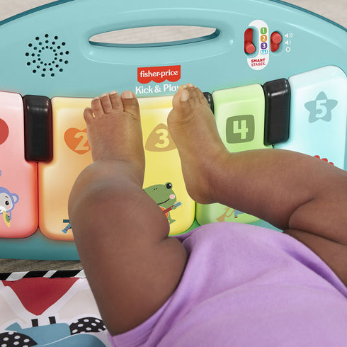 Fisher Price Glow and Grow Kick and Play Gym - Blue